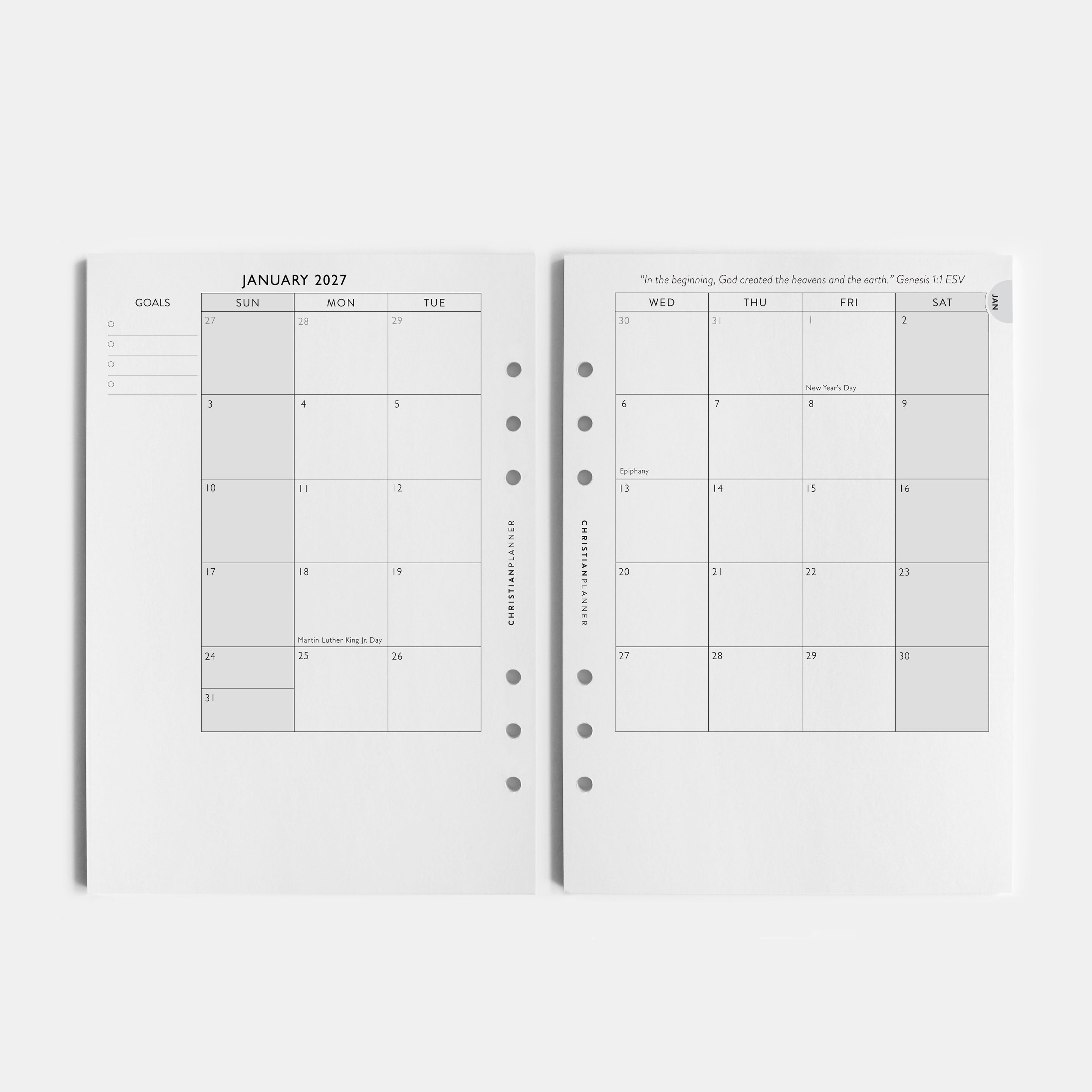 2027 Christian Planner - A5 Ring Bound Insert