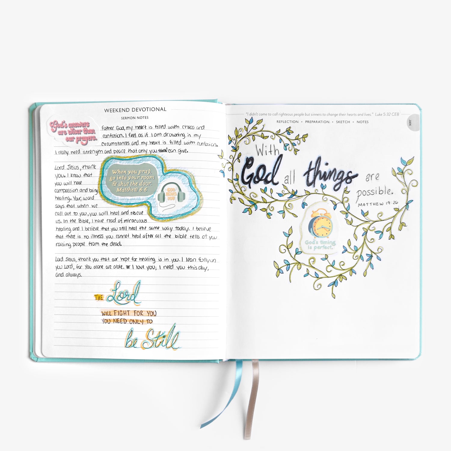 Daily Prayer Journal + Prayer & Devotion Sticker Pack