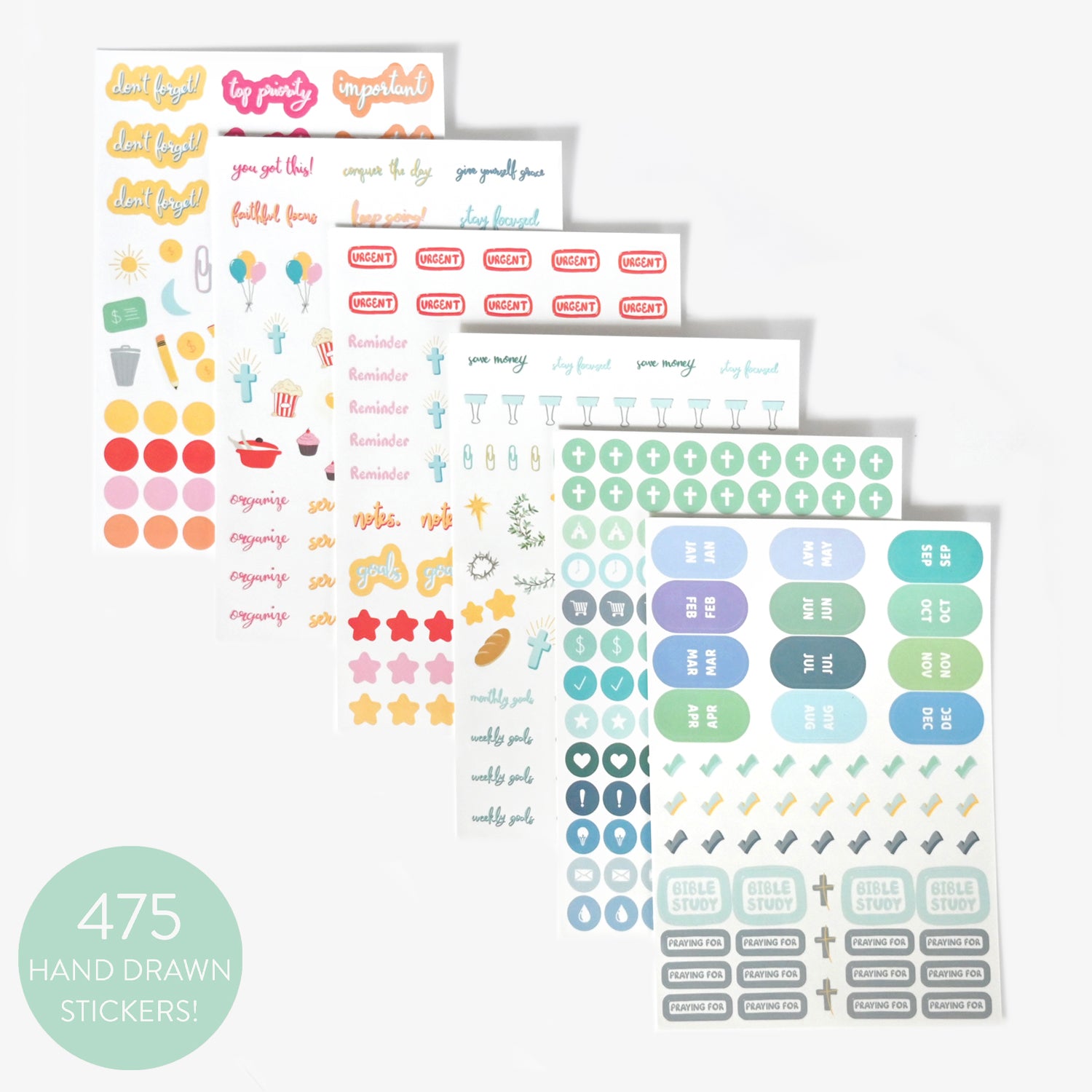 Essentials Bundle: 475 Stickers + 8 Washi Tapes