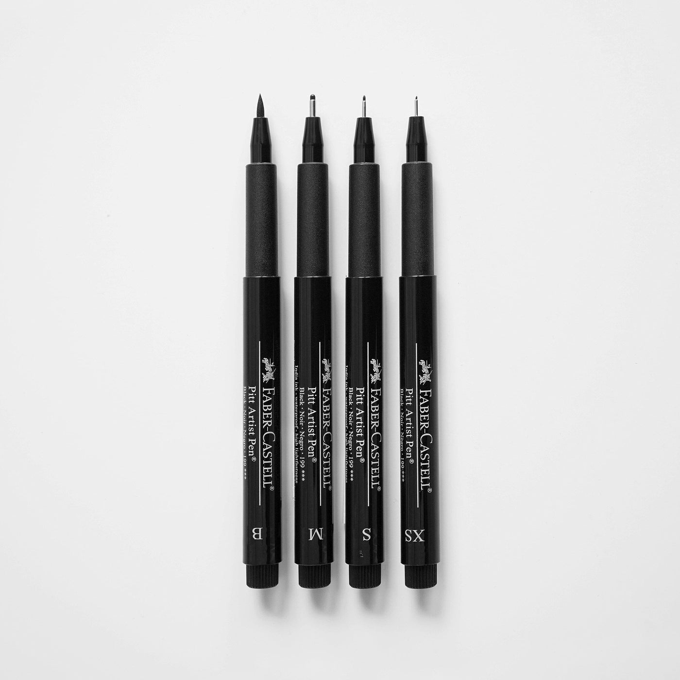 Faber-Castell Pitt Artist Pens - 8 Black India Ink, Assorted Nibs