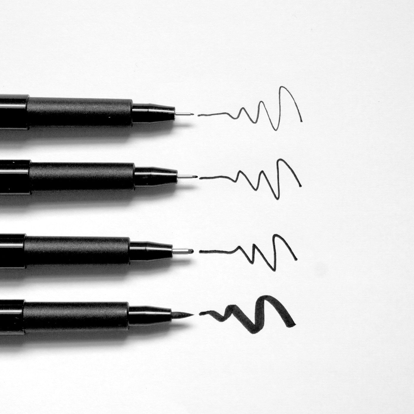 Faber-Castell Pitt Artist Pens- Black, Set of 8, Assorted Nibs 