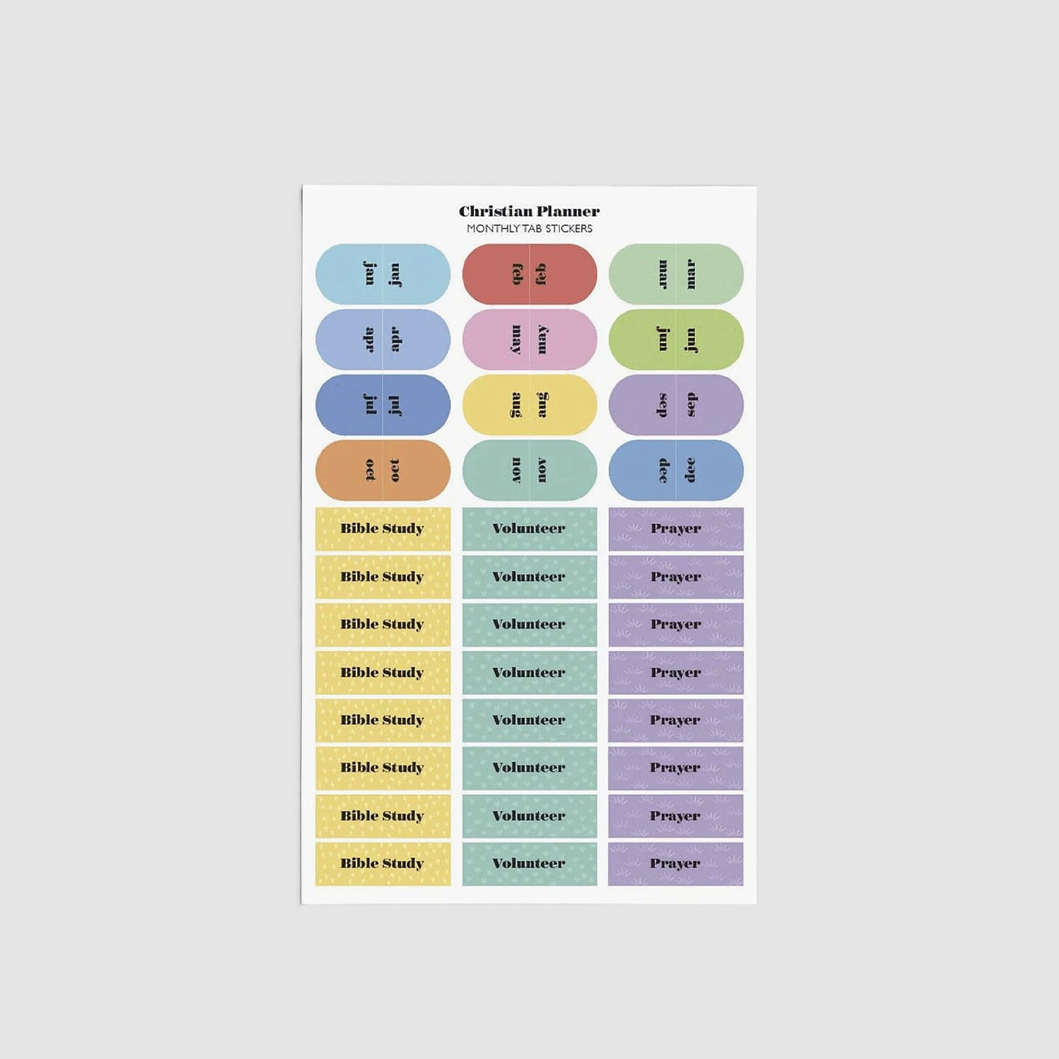 Planner Stickers w/ Monthly Tabs